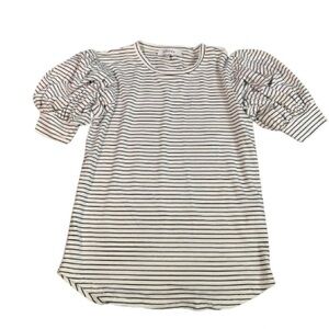 Frame Striped Top Balloon Arms Short Sleeves Size XS Viscose